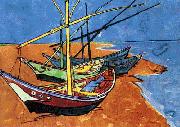 Vincent Van Gogh Boats on the Beach of Saintes-Maries China oil painting reproduction
